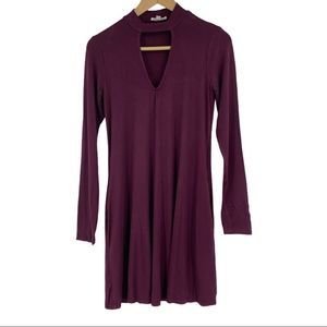 Socialite Dress 9352 S Swing Purple V Neck Trapeze
